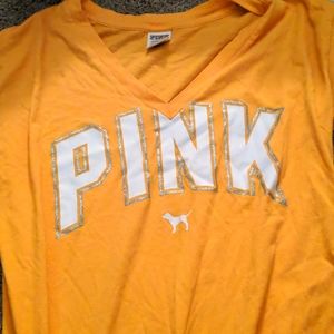 Yellow mustard color Pink shirt